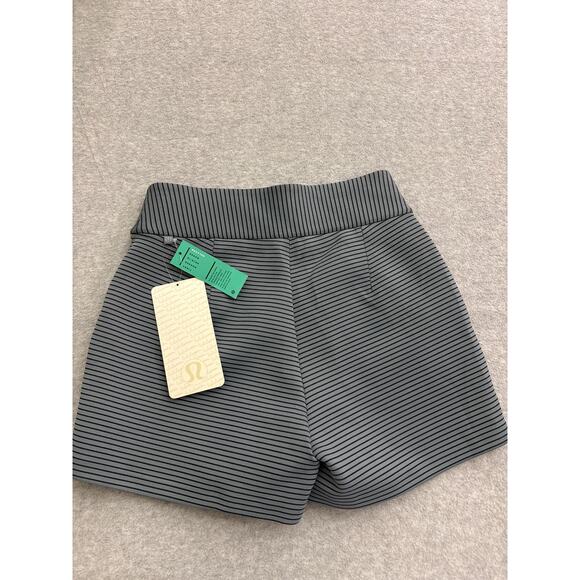 NWT Lululemon Shape Shorts 3” Sterling Grey and Black Stripe Shorts _ Size 4 - Picture 5 of 10